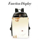 2pcs/set Women Nylon Backpack Clutch Preppy Solid Shoulder Schoolbags Purse