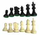 Tournament Chess Pieces Set Weighted Plastic Pieces with King Black&White