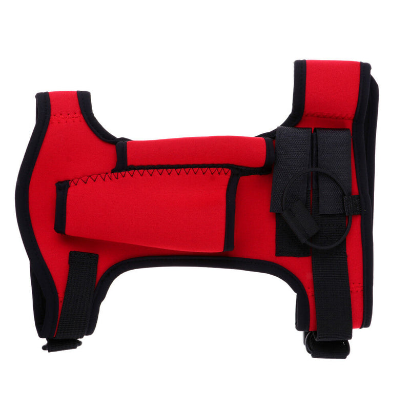 Neoprene Sheath Holder Scuba Diving Snorkeling Gear Adjustable Strap Red