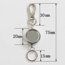 2pcs Retractable Key Chain Badge Reel Recoil Carabiner Holder Backpack Part