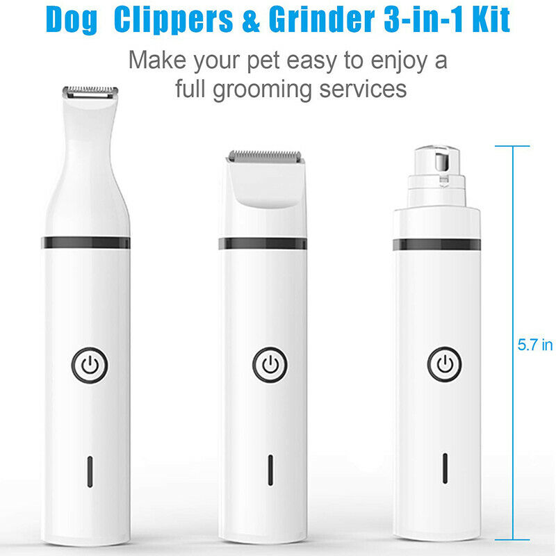 Dog Nail Grinder Dog Clippers 3 in 1 Kit,2 Speed Electric Dog Nail Trimmer