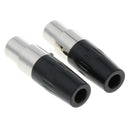 2 x 5 Pin XLR Female Cable Connector, Fit for Microphones, Black and Sliver
