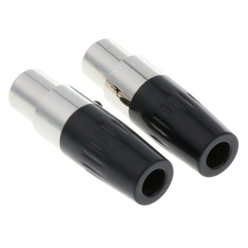 2 x 5 Pin XLR Female Cable Connector, Fit for Microphones, Black and Sliver