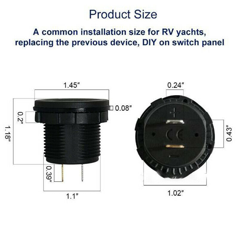 DC 12V Car Motorcycle Boat LED Digital Voltmeter Panel Volt Meter Monitor Ga Hn