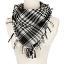 Unisex Scarf Cotton Lightweight Plaid Tassel Arab Desert Shemagh,Black E4F3