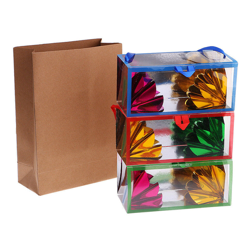 3pcs Portable Empty Paper Bag Flower Boxes Appearing Illusion Magic
