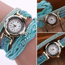 New Fashion Luxury Rhinestone Bracelet Watch Women Quartz Watch Skyblue