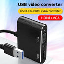 2 in 1 USB to HDMI VGA Converter Monitor Projector 1080P Display Adapter