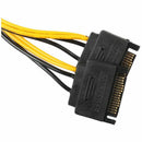 Dual 15Pin SATA Male to PCIe 8Pin(6+2) Male Video Card Power Cable D5J8