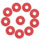Pack of 10 Guitar Bass Strap Block Rubber Safety Strap Lock Washer Red