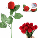 HOT Red Rose Flower Velvet Jewelry Storage Box Engagement Ring Display Case 1pc