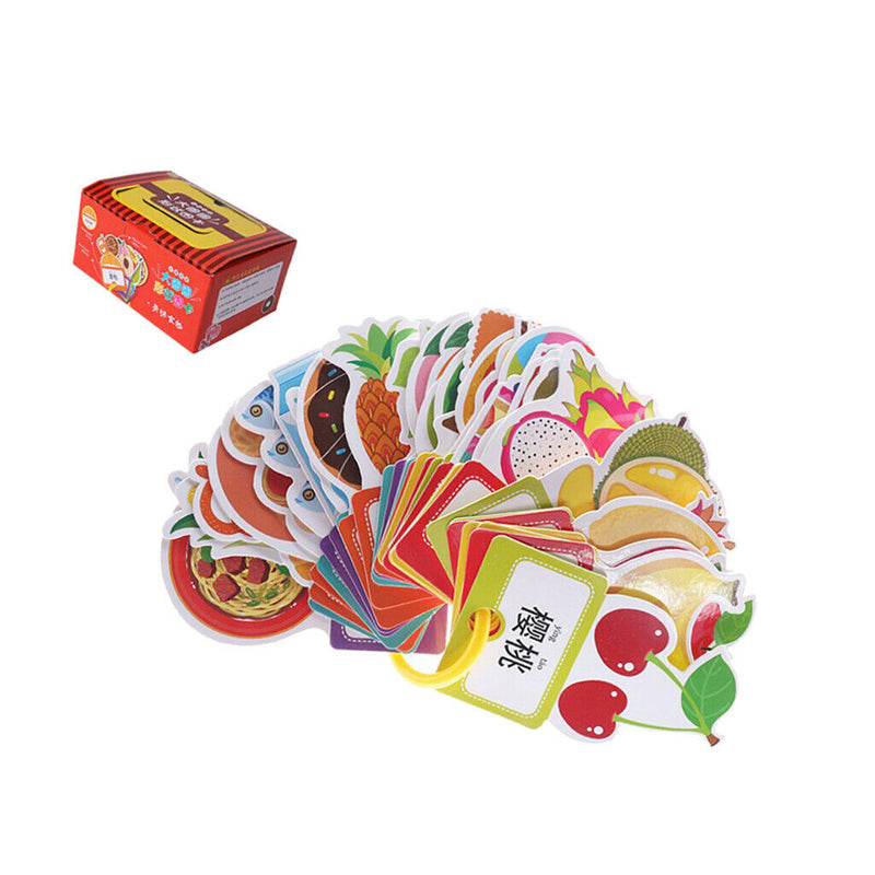 60Pcs/Set English Chinese Picture Flash Cards Set - Card Board Matching Puzzle
