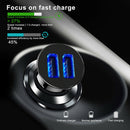 Mini 3.4A Fast Car Charger QC3.0 Certified Quick Charge Dual USB Port Black