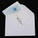 Pack of 50 Wedding Christening Peacock Feather Thank You Cards Envelopes