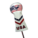 Golf Woods Headcover 460cc PU Leather Case Golf US Flag Putter Cover USA Party
