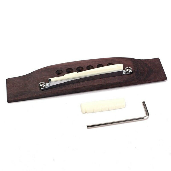 Folk - Rosewood 6-String Bridge Set Guitar Bridge Upper Pillow Lower Pillow