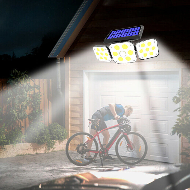 Solar Sensor Wall Light Waterproof 3Modes Garden Porch Street Lamp (132COB)