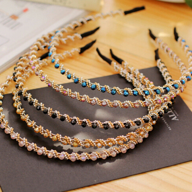 Women Girl's Crystal Rhinestone Jewelry Headband Hairband Hair Band Accessori Hn