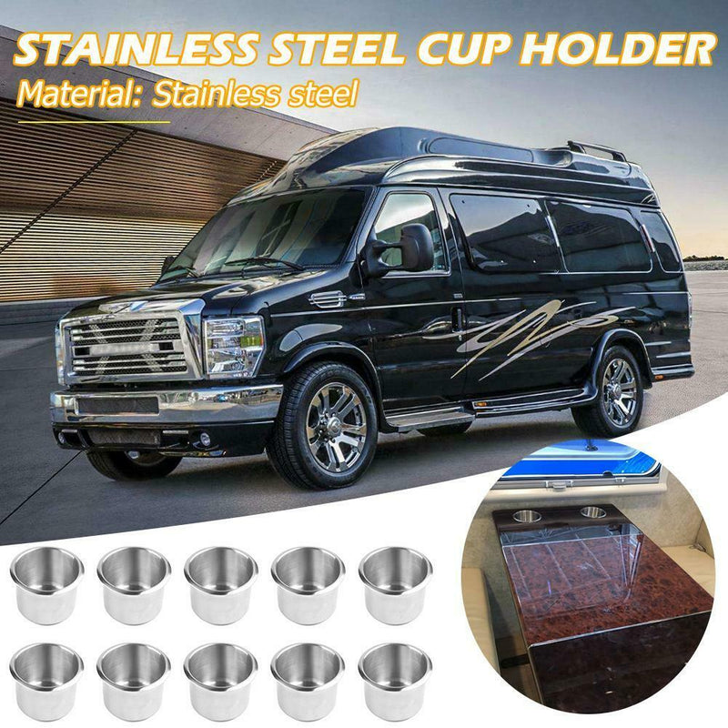 10pcs Stainless Steel Cup Drinking Holder for Marine Boat RV Car Camper