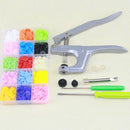 Plastic Snap Buttons Fasteners 15 Colors DIY Studs Tools w/ Clear Storage Boxes