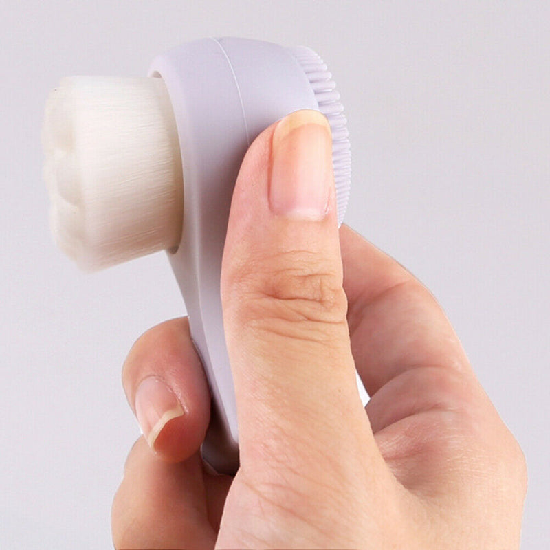 Portable Silicone Facial Cleansing Brush Double-side Massage Skin Care Tool