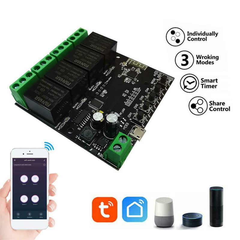 Relay Self-Locking Dimmer Switch for Smart Home Accessories Google Assistant