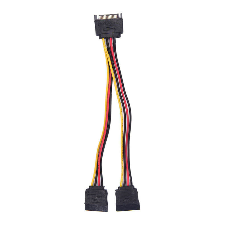 15 Pin Sata Male to 2 Sata Female Power Splitter Y Cable 20cm JR