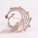 Crystal Peacock Animal Corsage Banquet Decoration Women Scarf Brooch Pin Jewe 3C