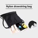 Portable Black Drawstring Bag Shoulders Backpacks for Outdoor Travel School