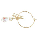 Crystal Water Drop Ring Earrings Are Not Easy To Fall Off, Flowers, Ladies,