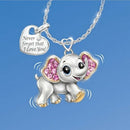 Necklace Elephant Shape Pendant Never Forget I Love You Love Jewelry Gift Deluxe