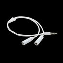 3.5mm AUX Audio Mic Splitter-Cable Earphone Headphone Adapter 1-Male To 2-F C5M1