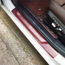 4pcs Wood Grain Car Door Sill Anti Kick Stickers PVC Door Decals (Red)