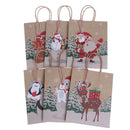 6Pcs Christmas Gift Bags Santa Kraft Paper Bag with Handle Christmas DecorB Hn