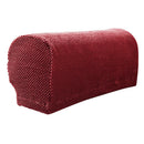 2Pc Stretch Jacquard Sofa Couch Armrest Cover Armchair Arm Slipcovers Red