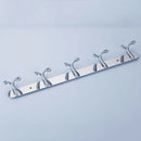 Chrome Double-deck 5 Hook Wall Hanger Coat Hat Towel Rack Bathroom Bedroom