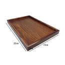 Wooden serving tray tea dishes plate- Brown, 22x15x2cm