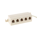 RJ11 jack 5 way outlet telephone modular line splitter plug adapter 6p4c' J  Hn