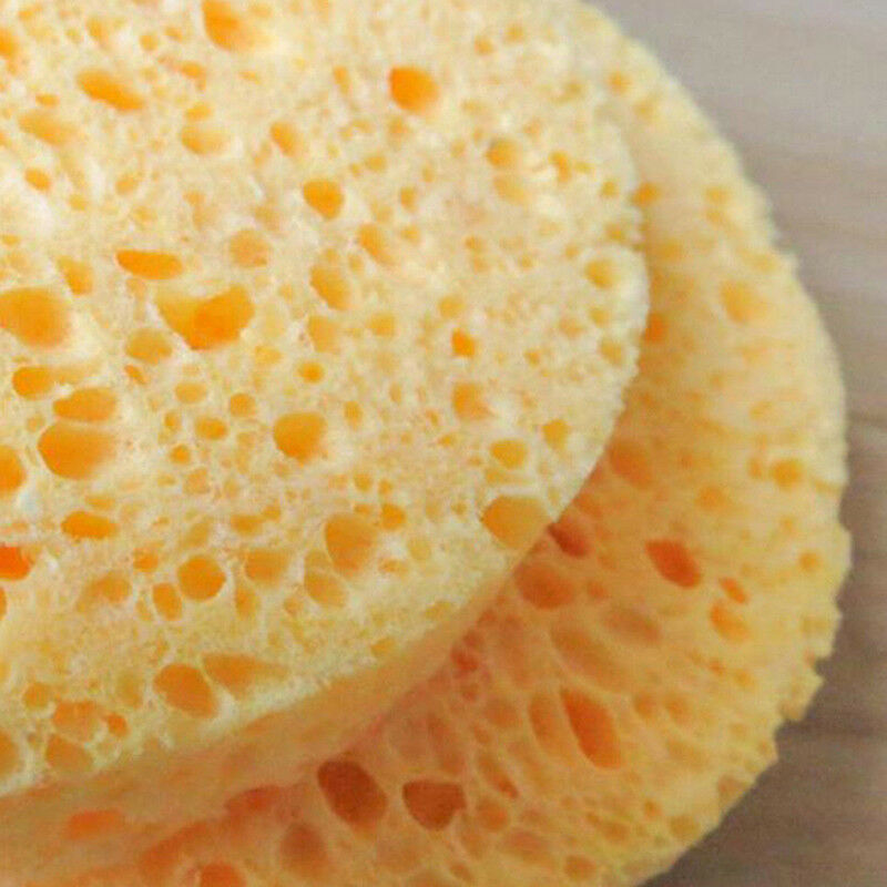 10Pcs Natural Wood Fiber Face Wash Cleansing Round Sponge Makeup Tool Women N3cN