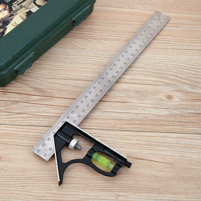 300mm(12'')Adjustable Engineer Combination Try Square Set Right Angle Ruler A