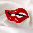 Fashion Women Red Lips Brooch Pin Collar Decoration Badge Corsage Jewelry Gi 3C