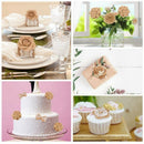 24Pcs Burlap Flowers,8 Styles Natural Handmade Rustic Rose Flower Bowknot W