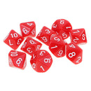 Pack of 20 Acrylic Ten Sided Digital Dices D10 Die Blue+Red for Party Casino Pub