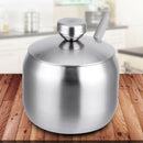 1pc Stainless Steel Condiment Serving Pots Seasoning Box with Spoon & Lid