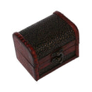 Bronze Tone Embossed Flower Old Stye Wooden Jewelry Box Case
