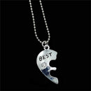 Best Friends Forever Broken Heart Crystal Pendant Necklace Friendship Jewelry Gw