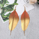 Fashion Jewelry Fuorescent Double Color Exotic Dangle Eardrop Earring Long