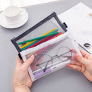 1 Pcs Transparent Grid Zipper Pen Bag Pencil Case Storage Package For Korea A1H8