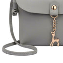 Simple PU Women Casual Shoulder Bags Pure Messenger Phone Handbag/Grey