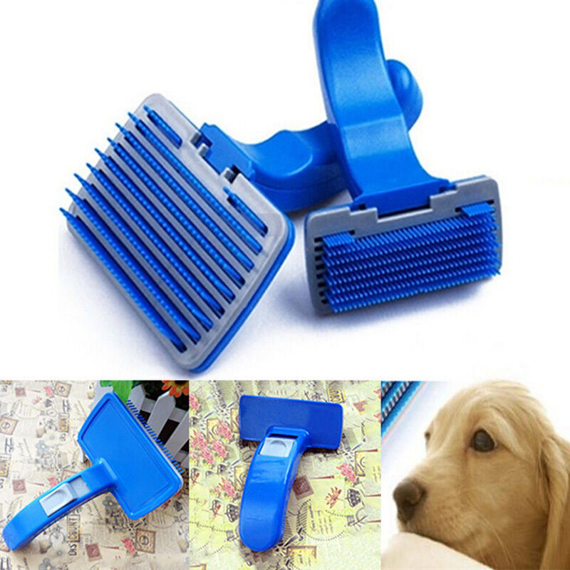 Self Clean Pet Care Hand Grooming Hair Brush Comb Cleaning Dog Puppy Cat E bfJâ„–[